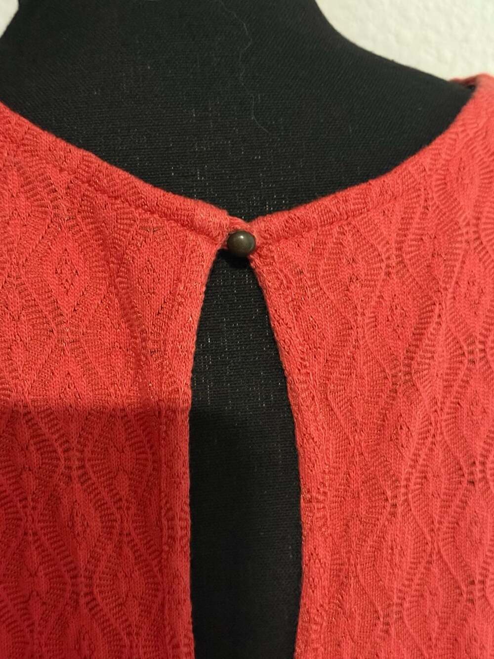 Jessica Simpson Orange Textured Fit and Flare Dress Size L - Picture 3 of 7